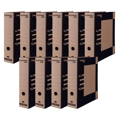 Immagine di DONAU Raccoglitore per ufficio ECO MAXI FSC / A4 80 mm 8 cm/Colore: Marrone/Nero/Confezione da 10 pezzi/Classificatore Registratore