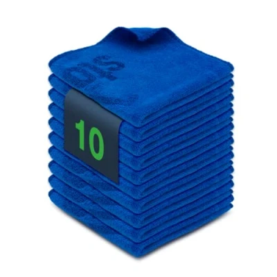 Immagine di stōbfix panni in microfibra [10 pezzi] salviette assorbenti lavabili per la pulizia polvere multiuso (blu)