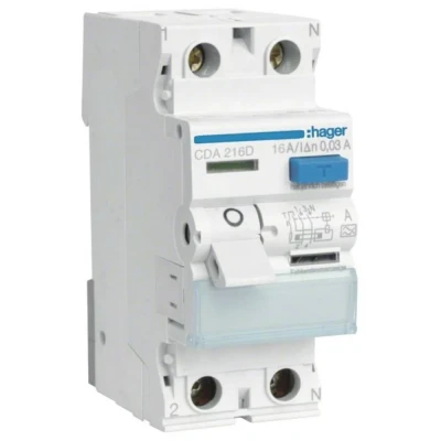 Immagine di Hager CDA216D Interruttore differenziale A 2 poli 16 0.03 230 V