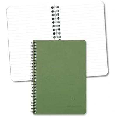 Immagine di Clairefontaine 785363C collezione Age Bag Quaderno a spirale verde A5 14,8x21 cm 100 pagine righe carta Bianca 90 g Copertina in Lustrée grana grossa effetto cuoio