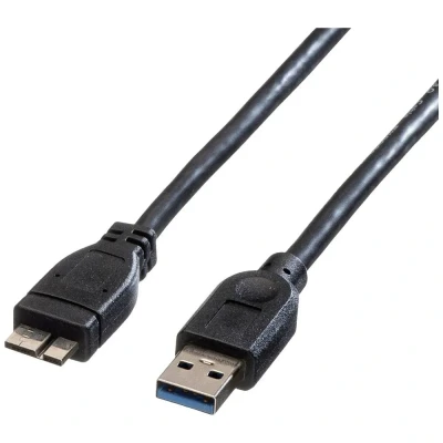 Immagine di Roline Cavo USB 3.2 Gen1 (USB 3.0) Spina A, Micro A 2.00 m Nero Schermato 11.02.8874