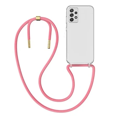 Immagine di MyGadget Cover per Samsung Galaxy A52 4G 5G A52s Custodia con Corda Case Cordino Trasparente Antiurto Laccio Tracolla Practical Rosa