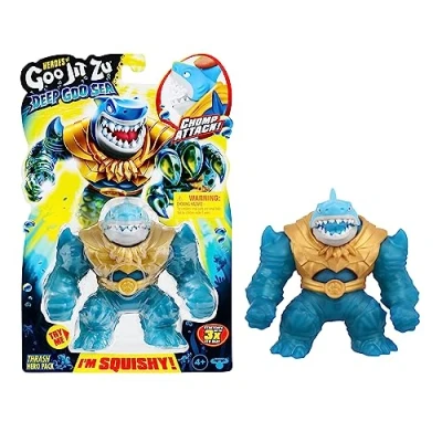 Immagine di Heroes of GOO Jit Zu Deep Sea Pack with Thrash. Super Stretchy and Stretch Action Figure con speciale imbottitura mucosa e mascella mobile