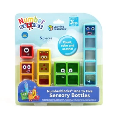 Immagine di Learning Resources Numberblocks da Uno a Cinque Bottiglie sensoriali, Giocattoli Bambine di 3 Anni, 5 Tubi Antistress sigillati in Modo Permanente, Multicolore, HM96090 UK