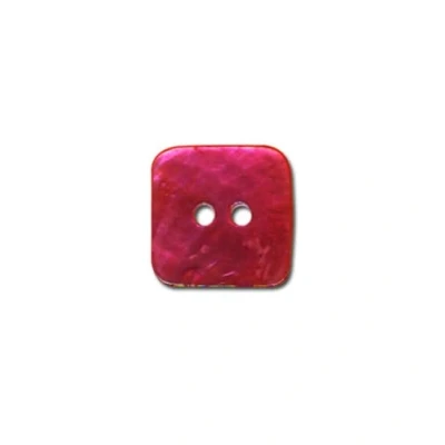 Immagine di M &amp; C Set di 6 bottoni quadrati in madreperla, 15 mm, colore: Fucsia