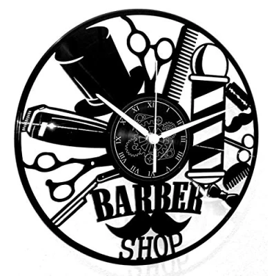 Immagine di Instant Karma Clocks Orologio in Vinile da Parete Idea Regalo Vintage Handmade Barber Shop Barbiere Parrucchiere Barba Capelli Salone Bellezza
