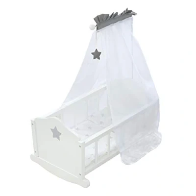 Immagine di roba Lettino per Bambole &quot;Stella&quot;, Accessori in Tessuto, Biancheria da Letto e Baldacchino, Bianco