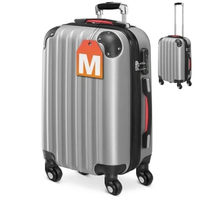 Immagine di Monzana Valigia a Guscio Rigido M Trolley Lucchetto 4 Ruote Bagaglio Manico Telescopico Alluminio