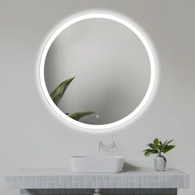 Immagine di Home Glow Venti Specchio Circolare da Bagno 80cm con luci LED, LED Interruttore Touch, Luce Frontale Bianca Naturale.