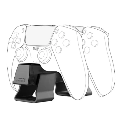 Immagine di Speedlink TWINDOCK USB Charger Stazione di ricarica per controller PS5, fino a due PS5 originali, funzione rapida, compatibile con DualSense e Edge, nero