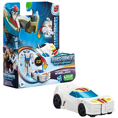 Immagine di Transformers EarthSpark Action figure di Wheeljack da 10 cm, conversione in 1 passaggio con lancio aria, giocattolo per bambini e bambine dai 6 anni su