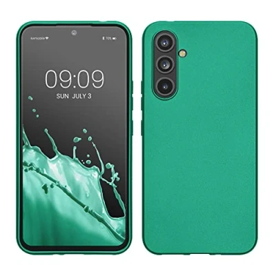Immagine di kwmobile Custodia Compatibile con Samsung Galaxy A54 5G Cover Back Case Morbida Protezione in Silicone TPU Effetto metallizzato verde