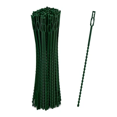 Immagine di Relaxdays Set da 1200 Fascette Giardinaggio, Lunghe 23 cm, in Plastica, per Pomodori e Piante Rampicanti, Multiuso, Verde