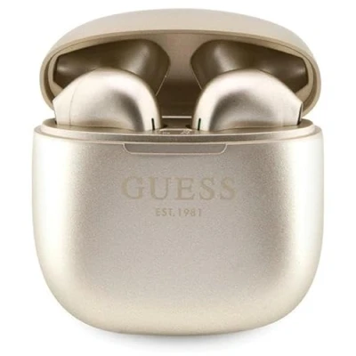 Immagine di GUESS Cuffie Bluetooth GUTWST26PSD TWS + docking station dorata Classic EST Logo
