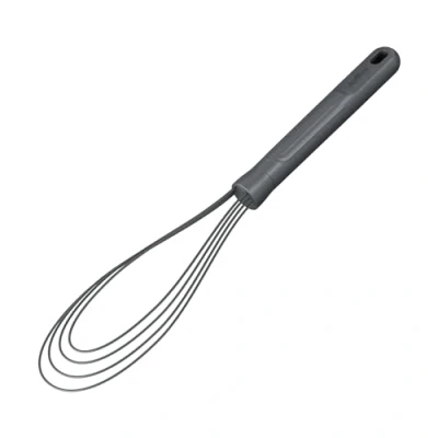 Immagine di Zyliss frusta piatta, in paglia di grano sostenibile/silicone, a mano con testa silicone resistente al calore, adatta per pentole antiaderenti, grigio Beluga, 30 cm x 7 cm, lavabile