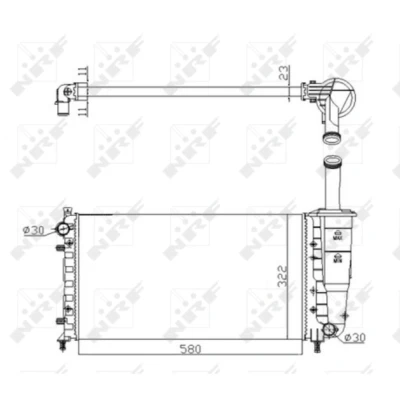 Immagine di NRF Economy Class 53601A Radiatore motore Alluminio 580 322 23 Alette di raffreddamento montate meccanicamente FIAT: Punto II Hatchback