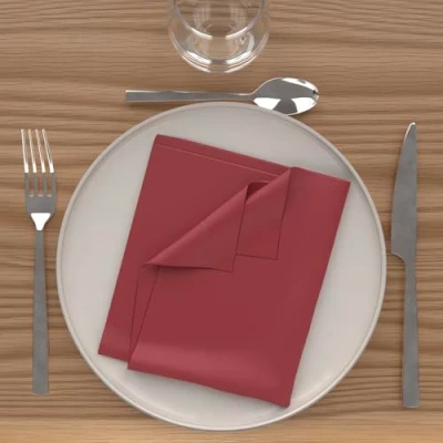 Immagine di Soleil d&#039;ocre Set di 3 Tovaglioli Alix, Rosso, 40 x cm