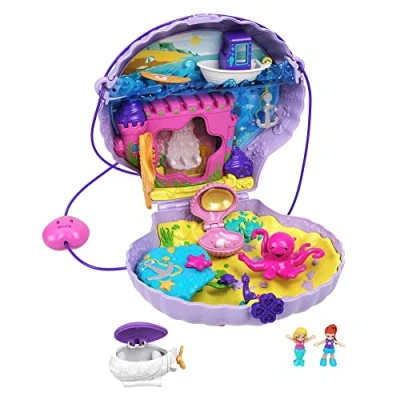 Immagine di Polly Pocket Borsetta dei Segreti Conchiglia con Tracolla, Micro Bambole e Accesori, 4+ Anni, GNH11