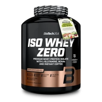 Immagine di BioTechUSA Iso Whey Zero Premium Protein Isolate Grass Fed Enzyme Free Sugar and Gluten free, 1816 g, Caffé Latte