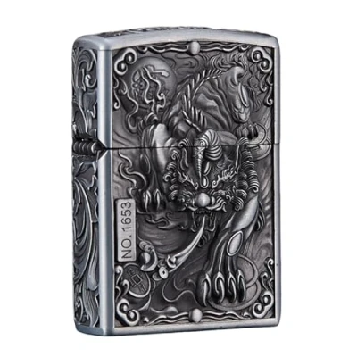 Immagine di junweideyi accendino in stile cinese dei regali, sostituibile per Zippo (solo custodia), dimensioni inserto compatibile 3,6 cm x 1,2 5 cm, alloggiamento (stile 4)