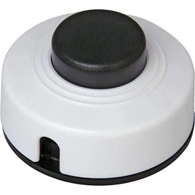 Immagine di Kopp 191801088 Interruttore A pedale con piastra antistrappo Nero, Bianco 1 x Off / On 2 pz.