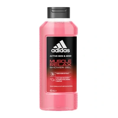 Immagine di Adidas Active Skin &amp; Mind Muscle Relax Gel Doccia Uomo, Dermatologicamente Testato, Complesso a Base di Glicerolo e Acido Ialuronico, Idratazione profonda, Formula Vegana, 400 ml
