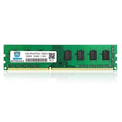 Immagine di Motoeagle Best Electronics Memoria da 4 GB DDR3L 1600 MHz UDIMM PC3L 12800U Non ECC 1.35 V CL11 2Rx8 PC3 12800 Dual Rank 240 pin