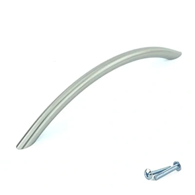 Immagine di M4TEC maniglie curve per ante armadio, mobili cucina, cassetti, camera da letto, finitura Acciao Inossidabile. N8 serie. Distanza tra i fori: 160 mm