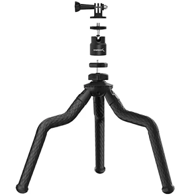 Immagine di Sabrent Treppiede Flessibile Universale con Testa a Sfera per Adattatore Standard (TP FLTP TBHD)