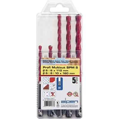 Immagine di Alpen MultiCut 100905100 Acciaio KIT punte multiuso 5 parti mm, 6 8 10 mm SDS Plus 1