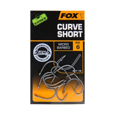 Immagine di Fox Edges Curve Shank Short Hooks Size 6 micro barbed Ami carpfishing