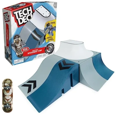 Immagine di Tech Deck X Connect Starter Set Speedway Hop Rampensset con autentico skateboard a dita della marca Real e accessori, rampa convertibile piacere, dai 6 anni in su