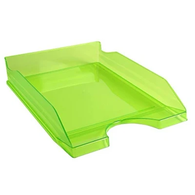 Immagine di Exacompta Cod.12397D Confezione da 10 Vaschette portacorrispondenza Ecotray per formato A4+ Impilabili Capacità 500 fogli 80 gr Dimensioni : 34,5 x 25,5 6,5 cm Verde mela traslucido