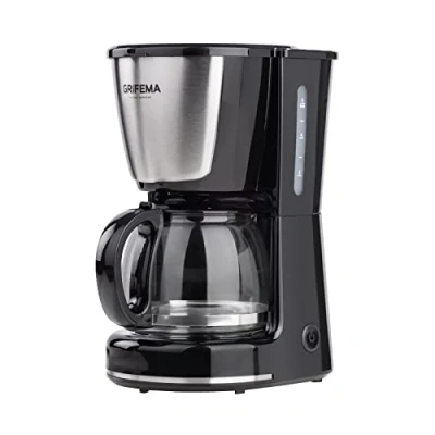 Immagine di GRIFEMA GC3001 Caffettiera a Goccia 0,75L (6 Tazze), da 550 W, con Filtro Riutilizzabile, Spegnimento Automatico e Funzione Mantieni Caldo, Sistema Antigoccia, Nero