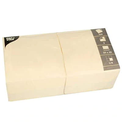 Immagine di Papstar 12478 250, Tovaglioli di Carta, 3 Strati Piega a 1/4 33 x cm