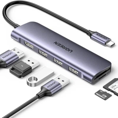 Immagine di Ugreen CM511 (USB C, 6 Porti), Docking station + Hub USB, Grigio