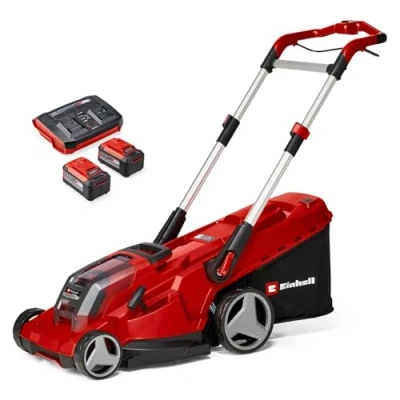 Immagine di Einhell RASARRO 36/42 (2x5,2Ah) a batteria Tagliaerba incl. seconda batteria, caricatore, con sgancio rapido, Tirante regolabile, manico regolabile in