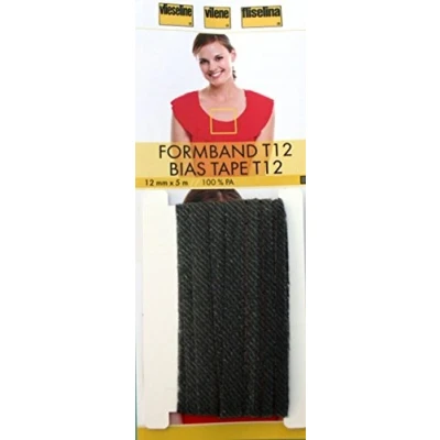 Immagine di Vilene Fettuccia da 5 m x 12 mm, applicabile con Stiratura, Colore Carbone