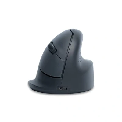Immagine di R Go HE mouse ergonomico verticale basico, wireless Bluetooth 5.0, ricaricabile, 1600 DPI e 3 pulsanti, braccio per prevenzione/braccio da tennis, Windows/Mac/Linux/Android, grigio
