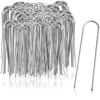 Immagine di com four® 200x ancoraggi a Terra in Acciaio Rivestito robusti picchetti per Il Fissaggio di Pile e pellicole Erbacce Giardino Campeggio (200 Pezzi 150x25x3mm)