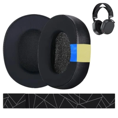 Immagine di Cuscinetti Auricolari e Fascia di Ricambio per SteelSeries Arctis 7 9 Pro &amp; Prime Wireless Gaming Cuffie etc. MMOBIEL Gel Raffreddante in Tessuto Flessibile