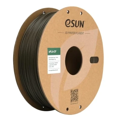 Immagine di eSUN Filamento PLA riempito di fibra carbonio 1,75 mm, CF Precisione dimensionale +/ 0,03 bobina da 1 kg (2,2 libbre) Materiale stampa 3D per stampante (Marrone, 1KG)