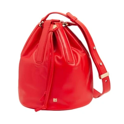 Immagine di DUDU Borsa a Secchiello Donna in Pelle Grande con Tracolla Regolabile e Chiusura Coulisse Elegante, Spaziosa Pratica per Uso Quotidiano Occasioni Speciali Rosso fiamma