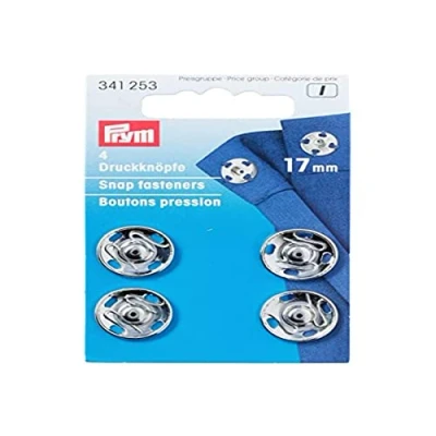 Immagine di Prym Bottoni Automatici, Metal, Argento, 17 mm, 4 unità