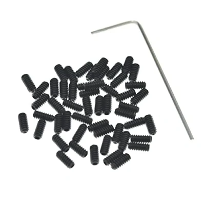 Immagine di Kaish, 50 viti di regolazione per ponte chitarra US #4 40 x 1/4&quot;, colore nero, adatte Fender Stratocaster/Telecaster