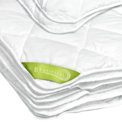 Immagine di Beautissu Piumino Matrimoniale 4 Stagioni in Microfibra 155x220cm Letto Coperta anallergica BeauNuit JD formata da 2 trapuntini con Bottoni a Pressione