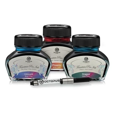 Immagine di Octopus Fluids 3 x 30 ml inchiostro penna stilografica Sheen con convertitore, set LEGEND