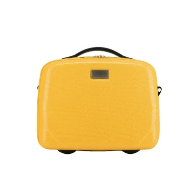 Immagine di WITTCHEN PC Ultra Light Borsa per cosmetici Custodia cosmetica da toilette Beauty case realizzato in Policarbonato Maniglia Fascia elastica tracolla Taglia XS Giallo