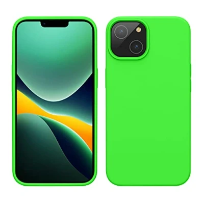 Immagine di kwmobile Cover per Apple iPhone 14 Custodia Back Case Caricatore Wireless Antiurto e Flessibile in Silicone TPU verde lime