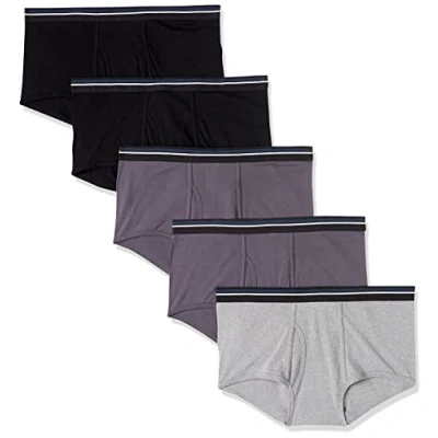 Immagine di Amazon Essentials Slip Intimo in Cotone Senza Etichetta Uomo, Pacco da 5, Carbone/Grigio/Nero, 4XL Plus